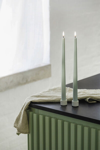 Uyuni LED Kaars Slim Taper Candle Dinerkaars 6,8x30 cm | Dusty Green