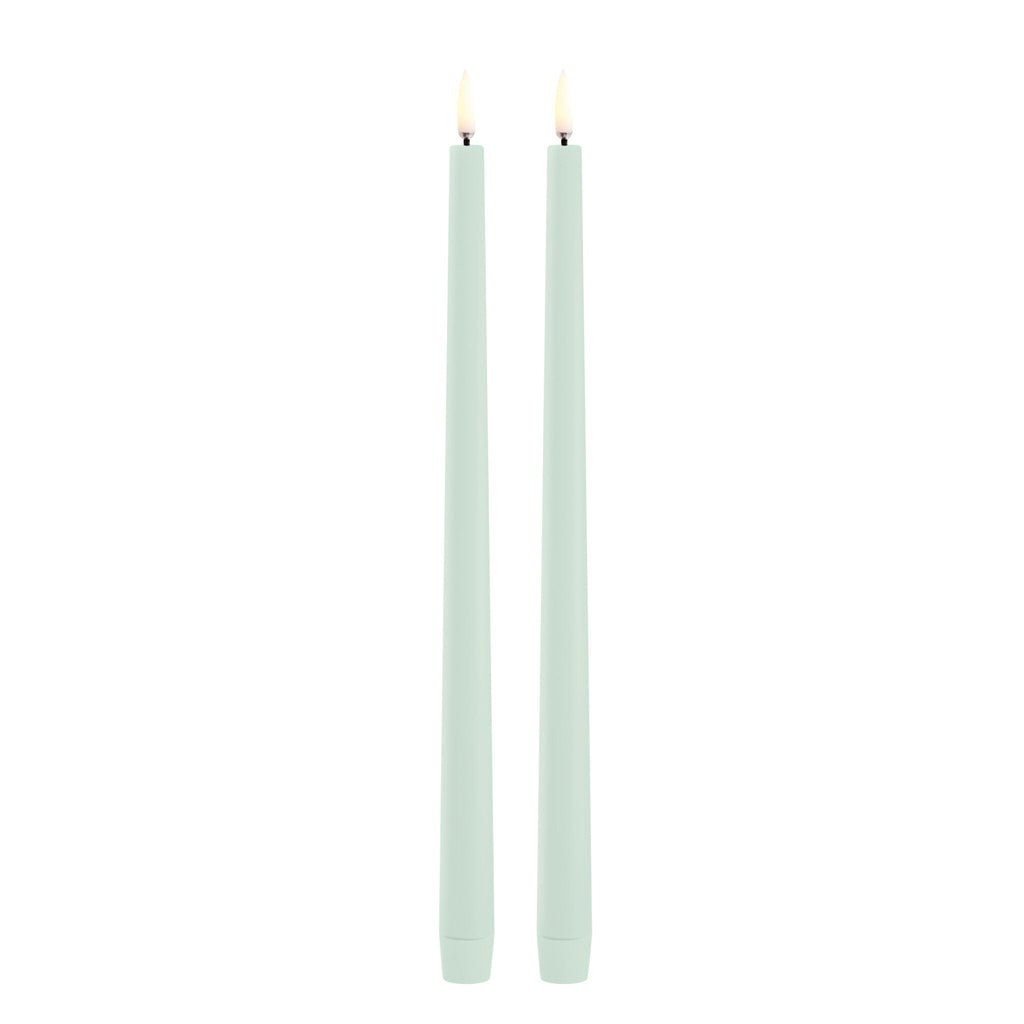 Uyuni LED Kaars Slim Taper Candle Dinerkaars 6,8x30 cm | Dusty Green