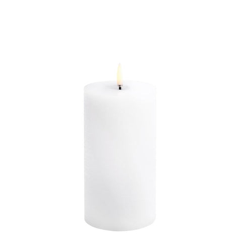 Uyuni LED Kaars Pillar Melted Candle 7,8x15 cm | Nordic White Rustic