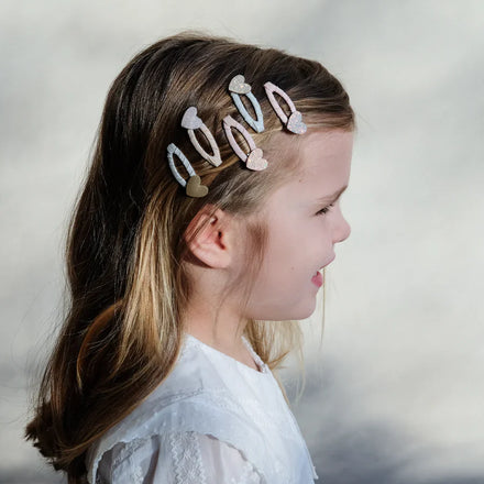 * Mimi & Lula Mini Hartjes Haarspeldjes Roze Multi