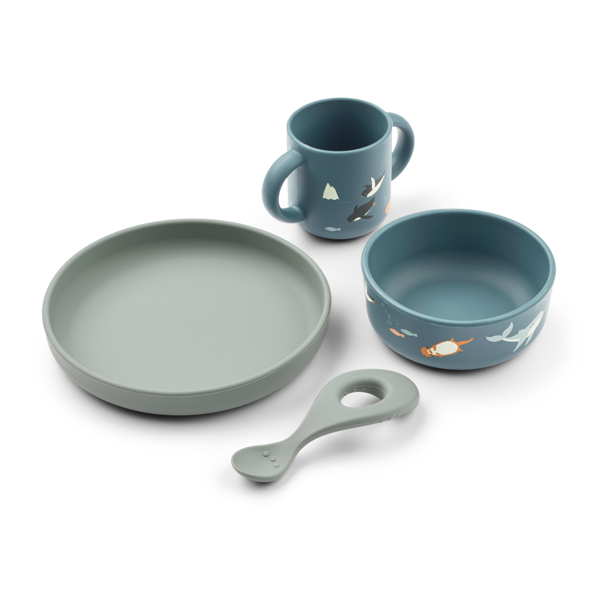 Liewood Vivi Printed Eetset | Arctic Sea / Ocean View