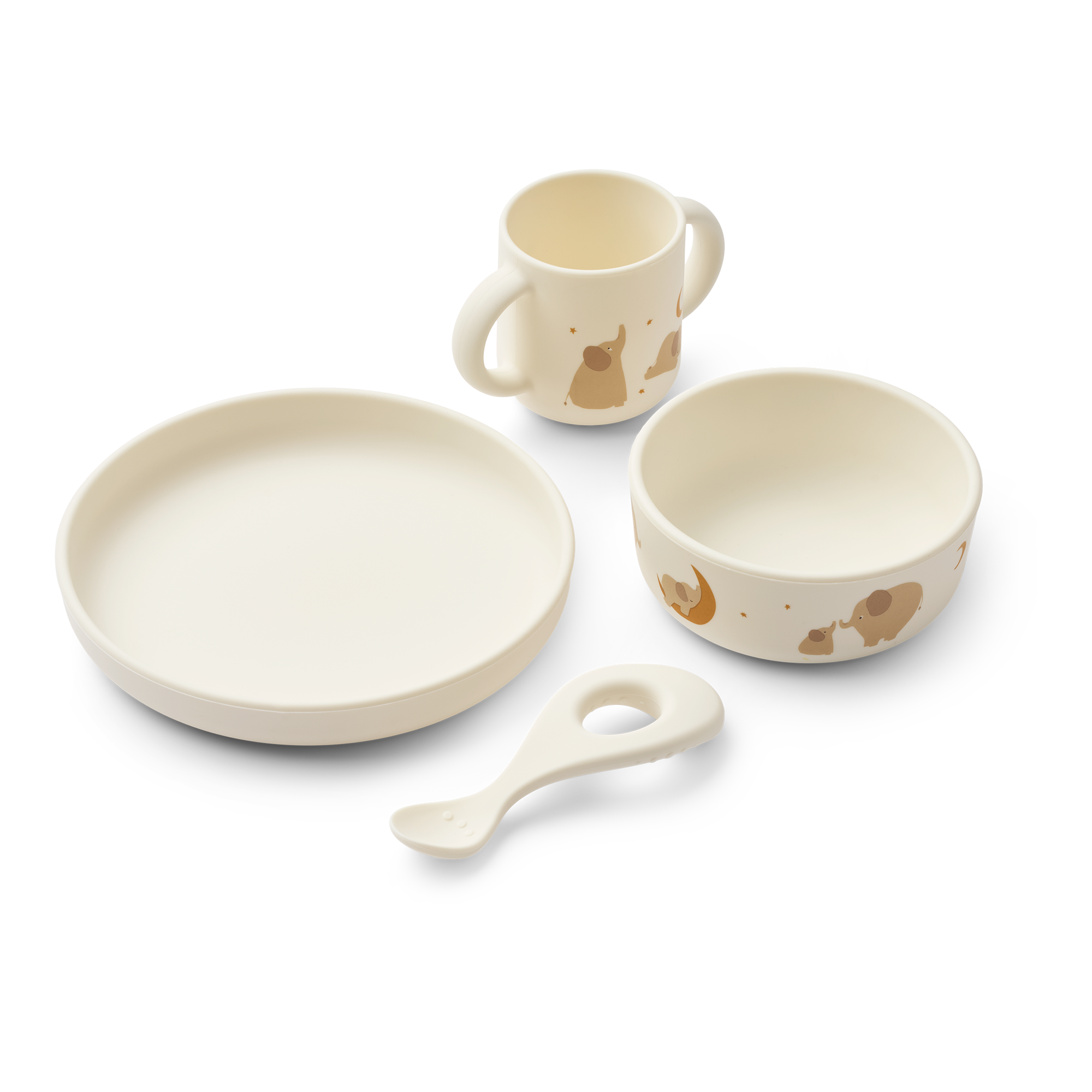 Liewood Vivi Printed Eetset | Elephant / Creme De La Creme