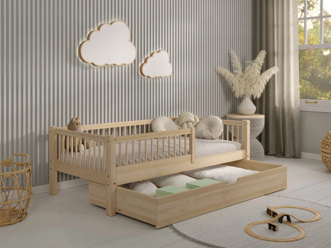 De Gele Flamingo Milan | Eénpersoonsbed met lade voor matras 90x200cm