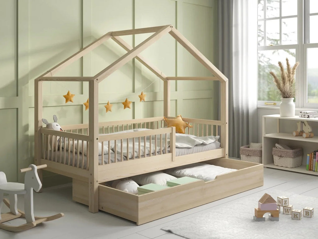 De Gele Flamingo Bedhuisje Helsinki | Eénpersoons met lade voor matras 90x200cm