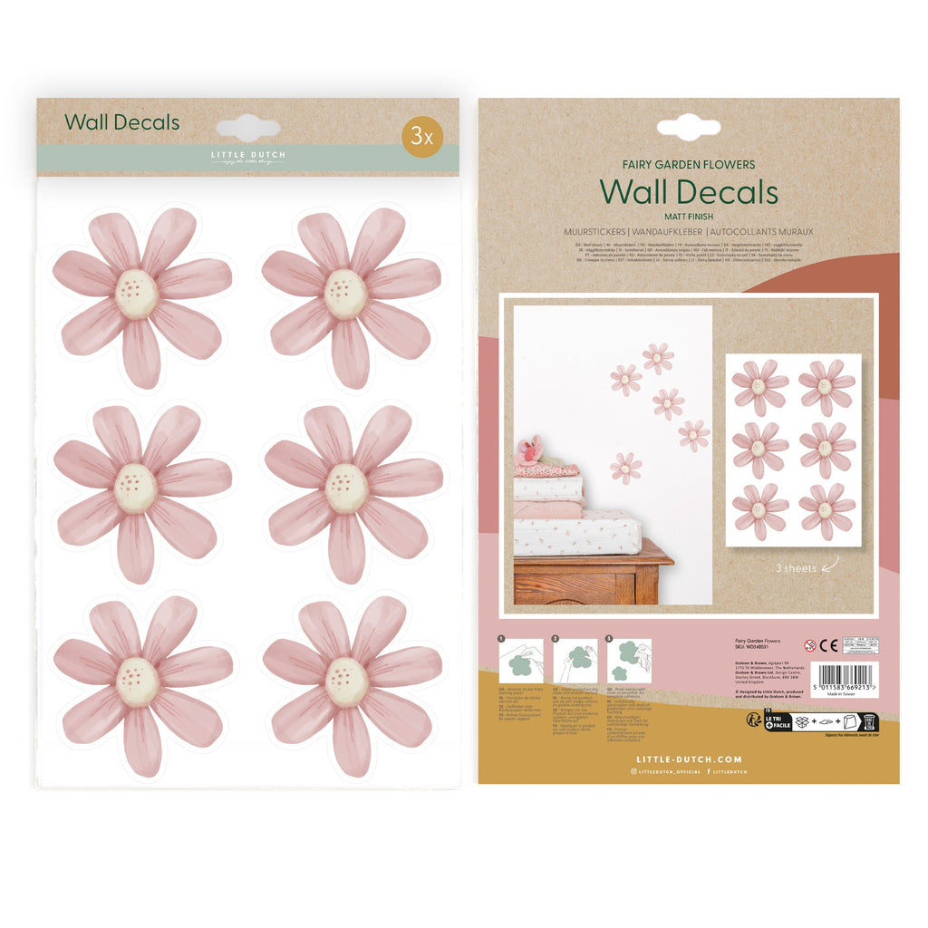 Little Dutch Muurstickers Bloemen 3 vellen | Fairy Garden