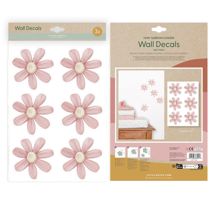 Little Dutch Muurstickers Bloemen 3 vellen | Fairy Garden