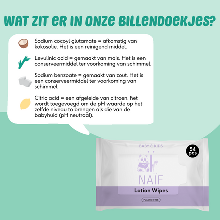 Naïf Plasticvrije Lotion Wipes Billendoekjes Set 8 x 54 Stuks