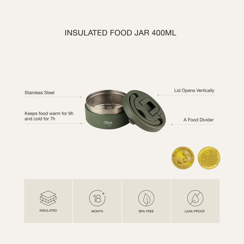 Citron Food Jar Stainless Steel 450ml | Beige
