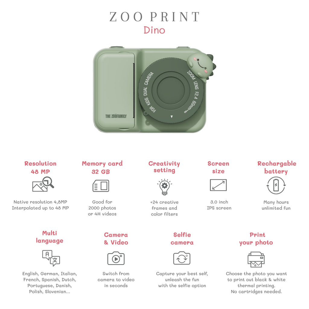 The Zoofamily Zoo print | dino green