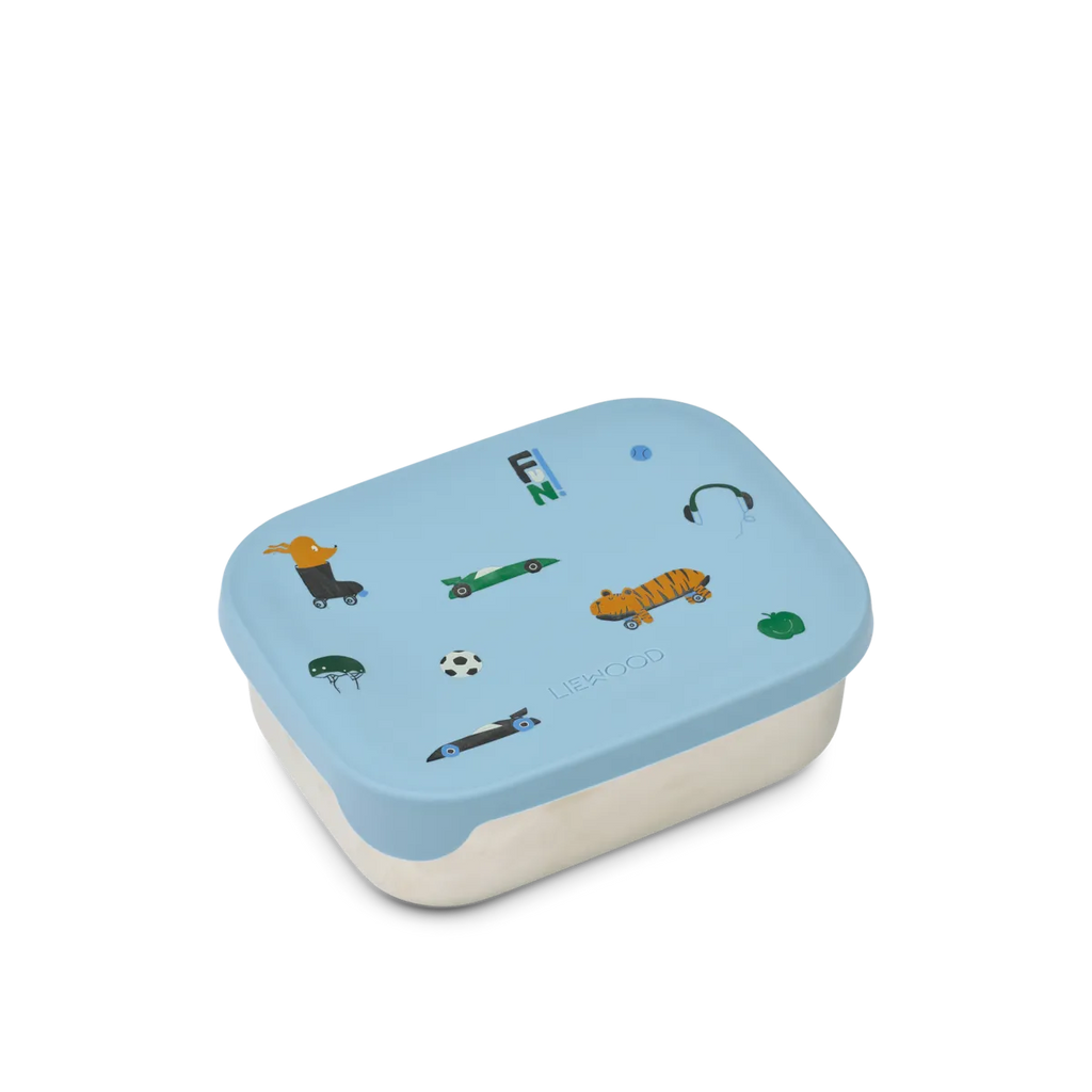 Liewood Arthur Printed Lunchbox | Fun / Beach Blue