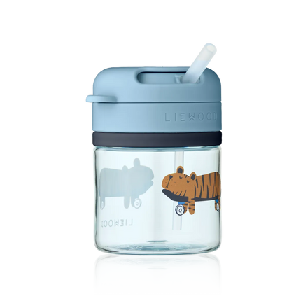 Liewood Pavia Tritan Drinkbeker Met Rietje 280ml | Fun / Beach Blue