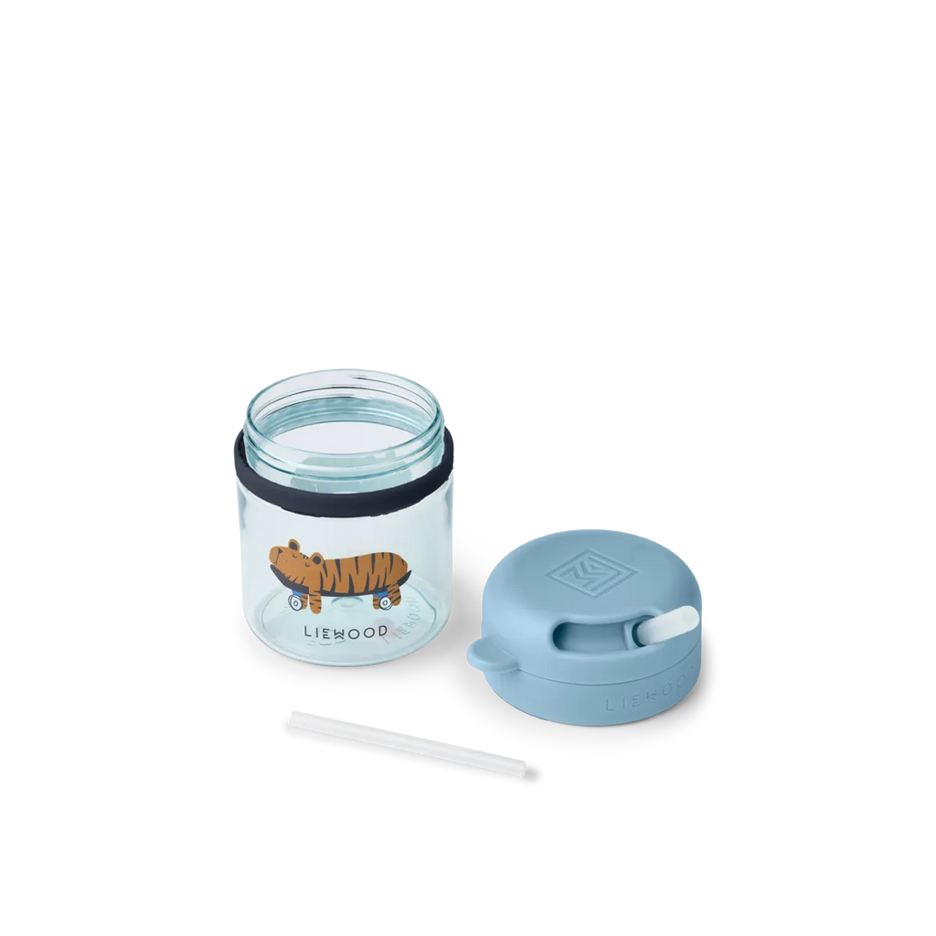 Liewood Pavia Tritan Drinkbeker Met Rietje 280ml | Fun / Beach Blue