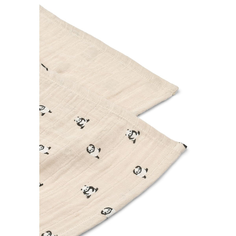 Liewood Lewis Hydrofiele Doeken 2-Pack | Mini Panda / Sandy Mix