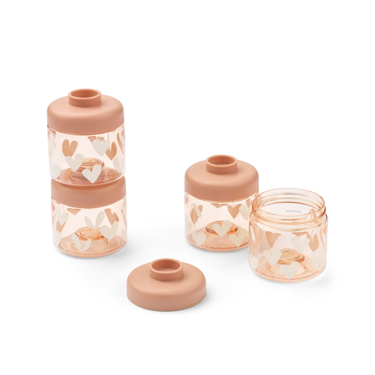 Liewood Dominique Baby Voeding Bewaarpotjes 100ml 4-Pack | Sweethearts / Pale Tuscany