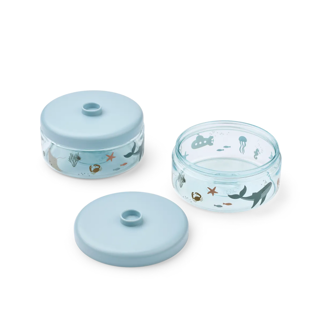 Liewood Dominique Food Tritan Boxes 500 ml 2pcs | Sea Creature / Sandy