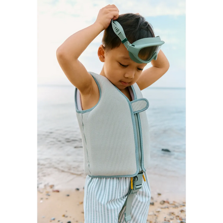 Liewood Duke Stripe Board Shorts | Peppermint / Crisp White