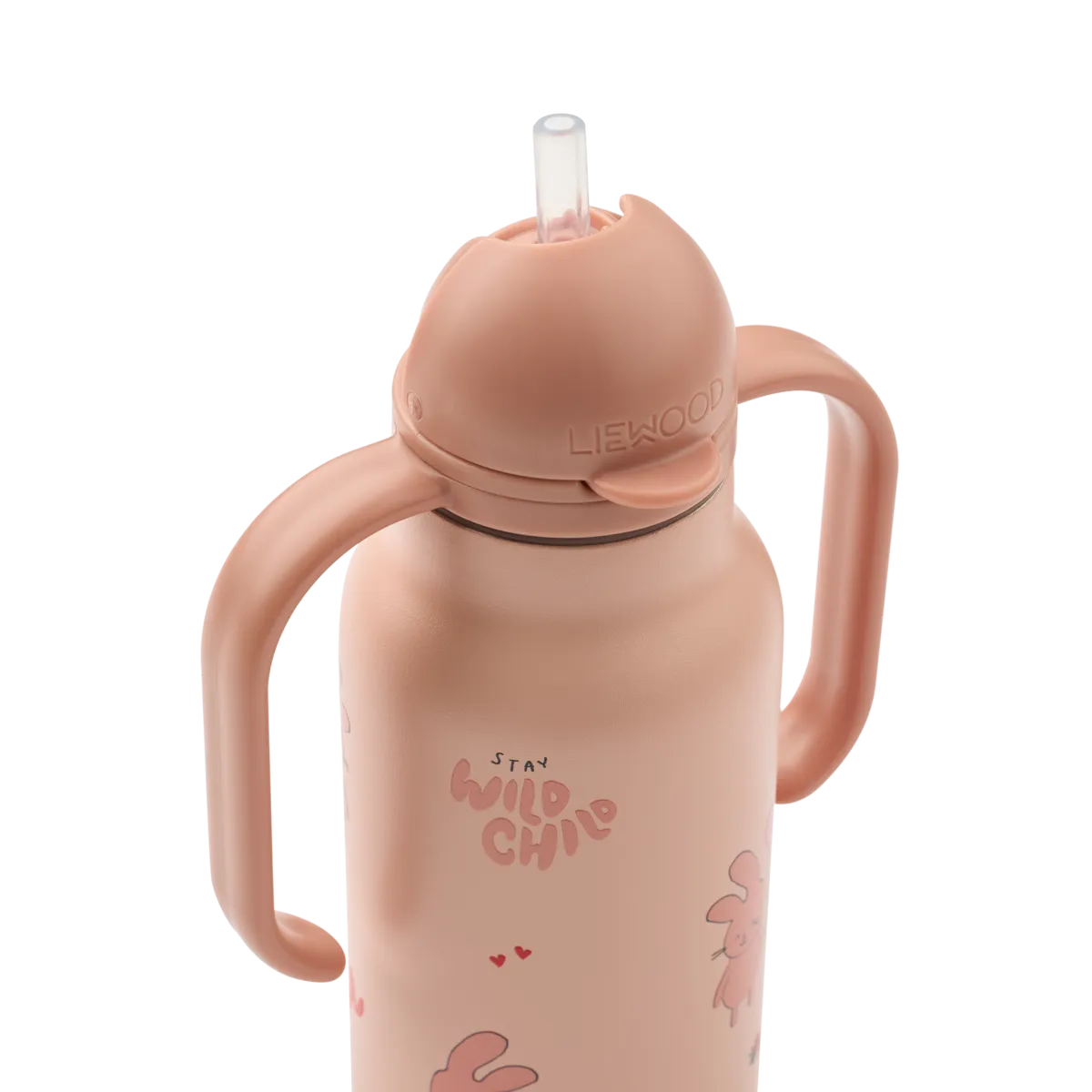 Liewood Kimmie RVS drinkfles Wild child Rosey, 250 ml met twee handvatten voor peuters