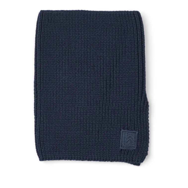 Liewood Mathias Neckwarmer in Classic Navy, gebreide nekwarmer met hoge kraag voor kinderen