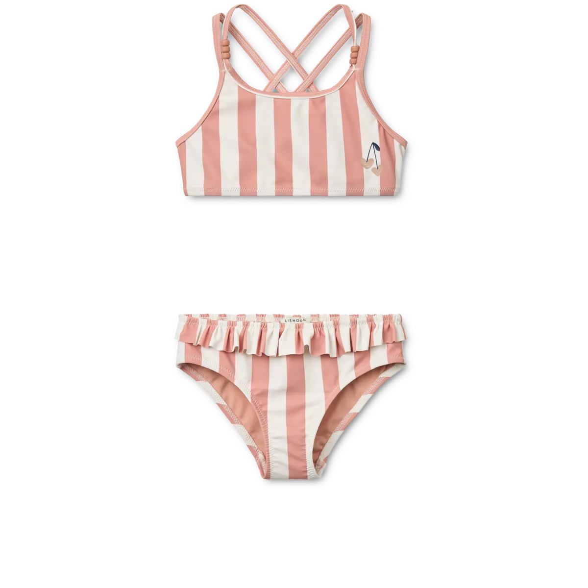 Liewood Belle Bikini | Coral Blush / Creme de la Creme Stripe