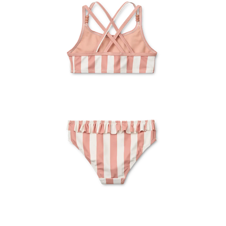 Liewood Belle Bikini | Coral Blush / Creme de la Creme Stripe