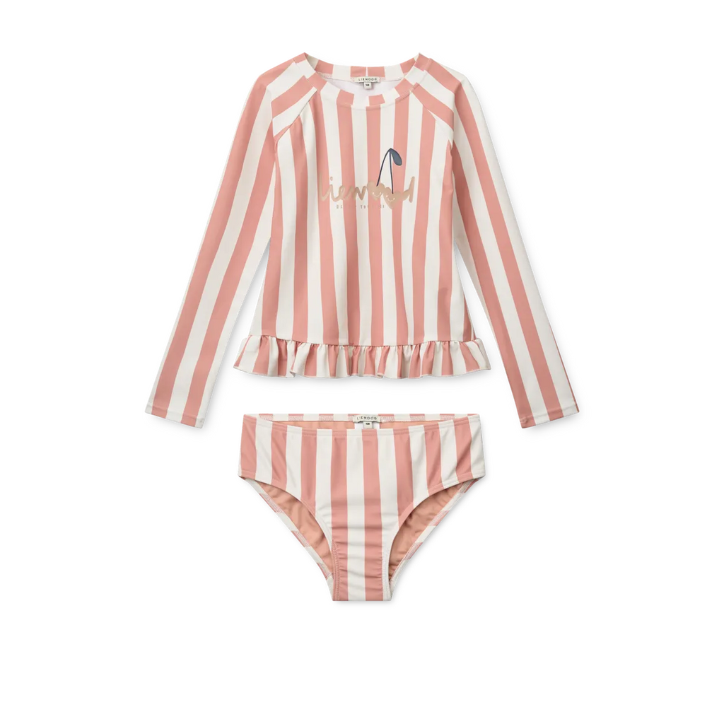 Liewood Dagny Swim Set | Coral Blush / Creme de la Creme Stripe