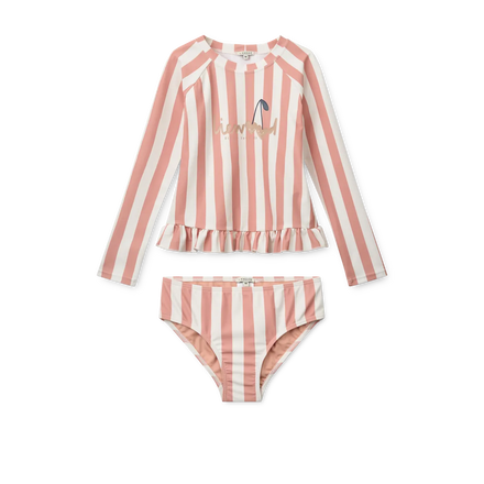 Liewood Dagny Swim Set | Coral Blush / Creme de la Creme Stripe