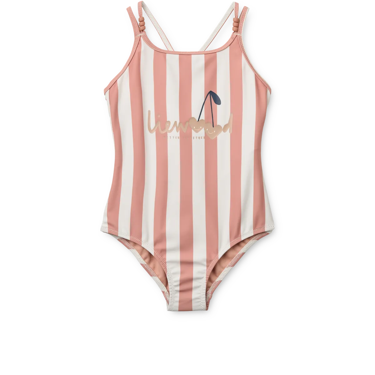 Liewood Suna Stripe Swimsuit | Coral Blush / Creme De La Creme