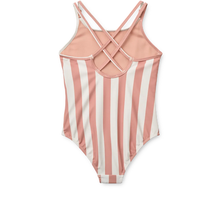 Liewood Suna Stripe Swimsuit | Coral Blush / Creme De La Creme