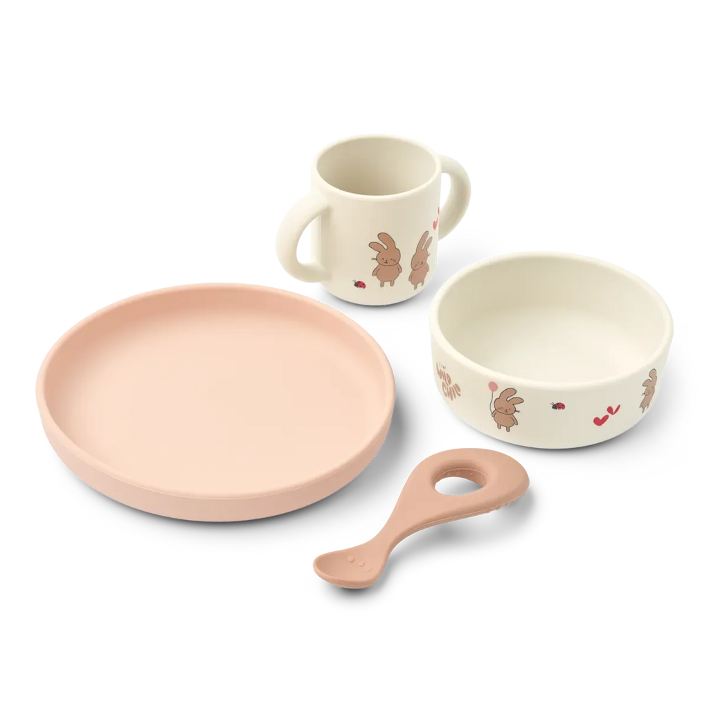 Liewood Vivi Printed Eetset | Wild child / Rosey
