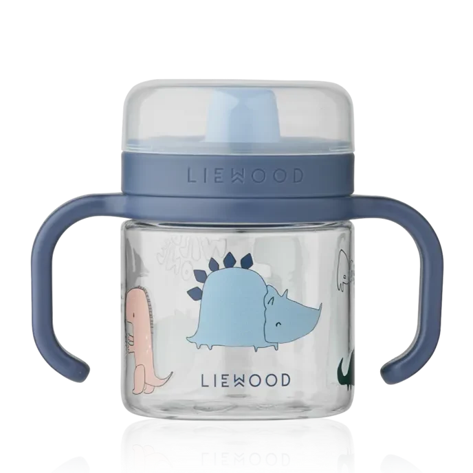 Liewood Kylo Tritan Sippy Cup Dino roar / Sandy, tuitbeker van 280 ml met twee handvatten en siliconen tuit