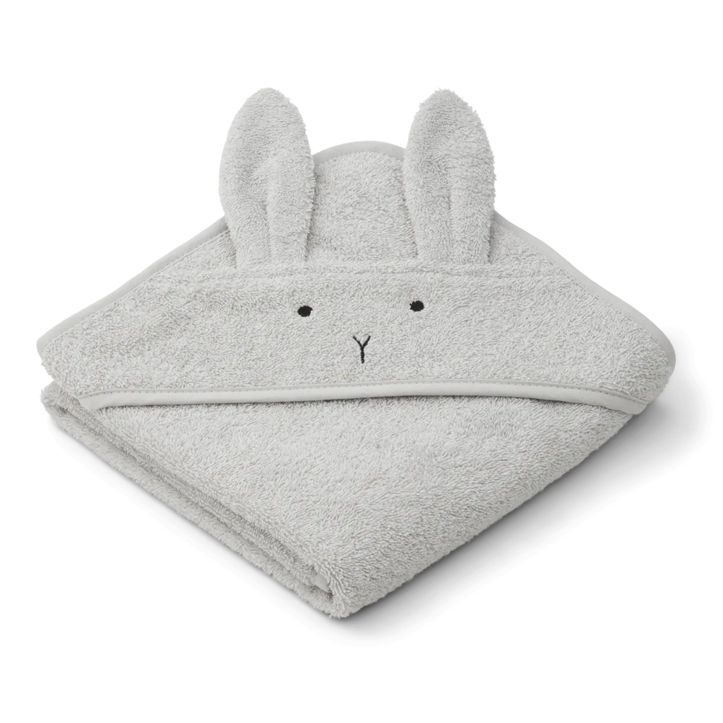 Liewood Albert Sheep Hooded Towel Badcape | Rabbit Dumbo Grey