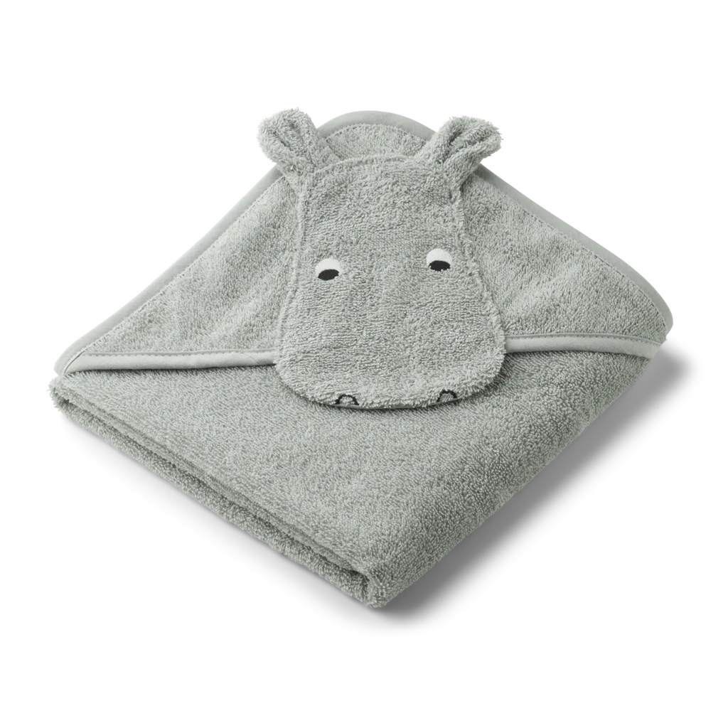 Liewood Albert Sheep Hooded Towel Badcape | Hippo Dove Blue