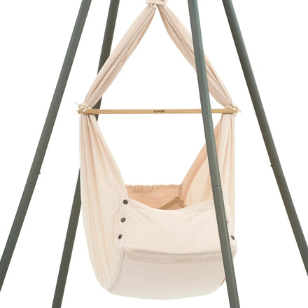 Nonomo Heavenly Dreams Baby Premium Wieg Almond + Move + Tipi Stand (stokken) Antraciet