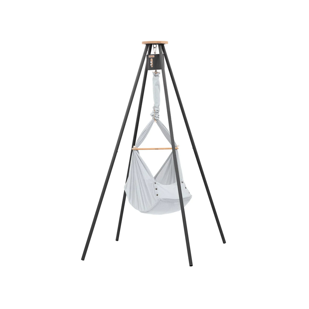 Nonomo Heavenly Dreams Baby Premium Wieg Stone Grey + Move +  Tipi Stand (stokken) Antraciet