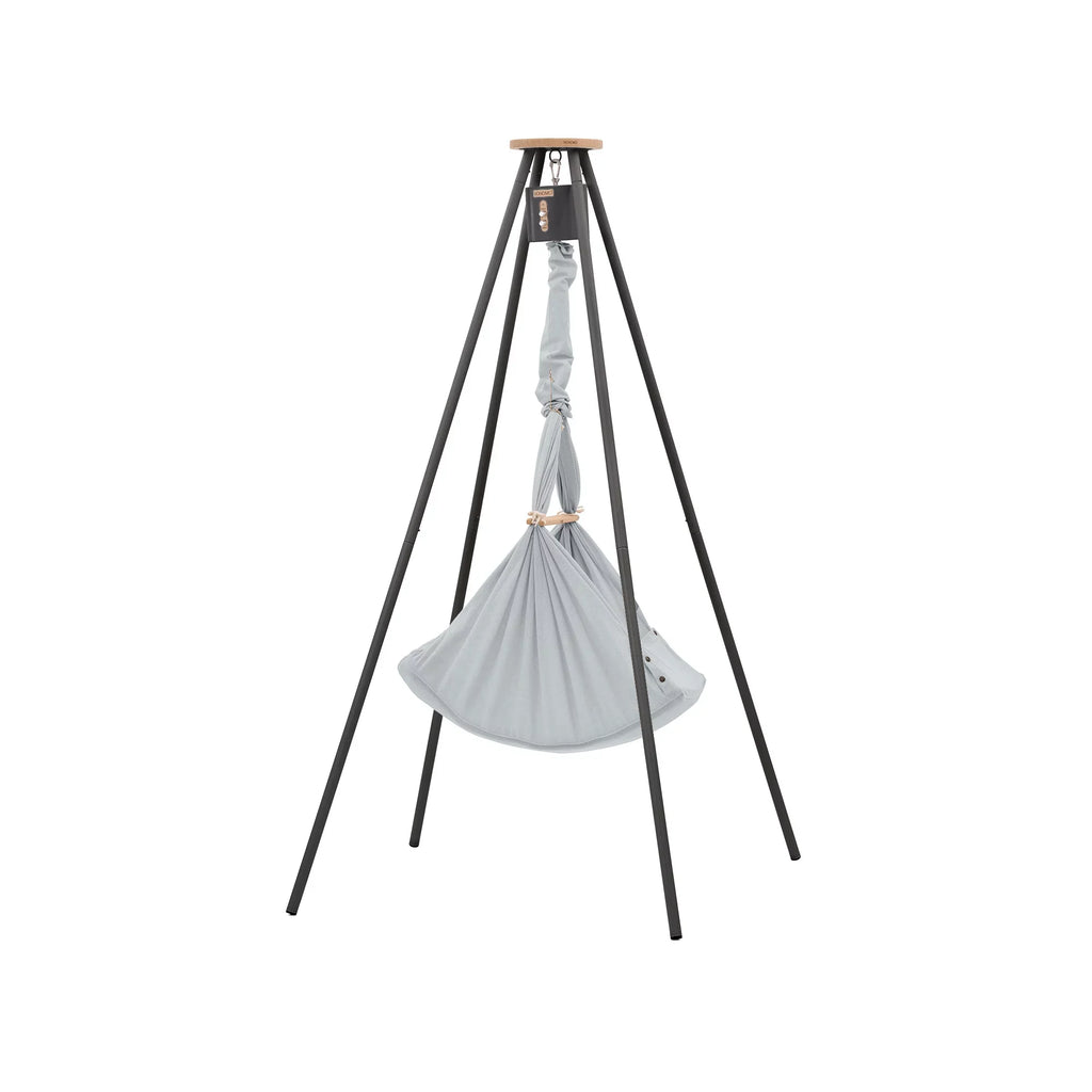 Nonomo Heavenly Dreams Baby Premium Wieg Stone Grey + Move +  Tipi Stand (stokken) Antraciet