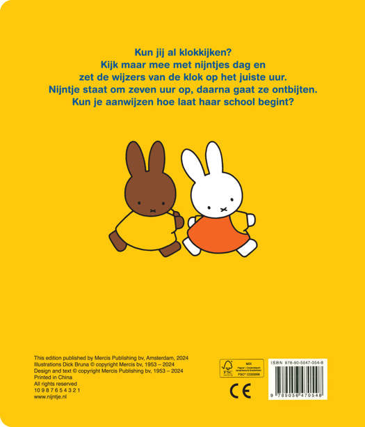 Nijntje Boek | Klokkijken Met Nijntje