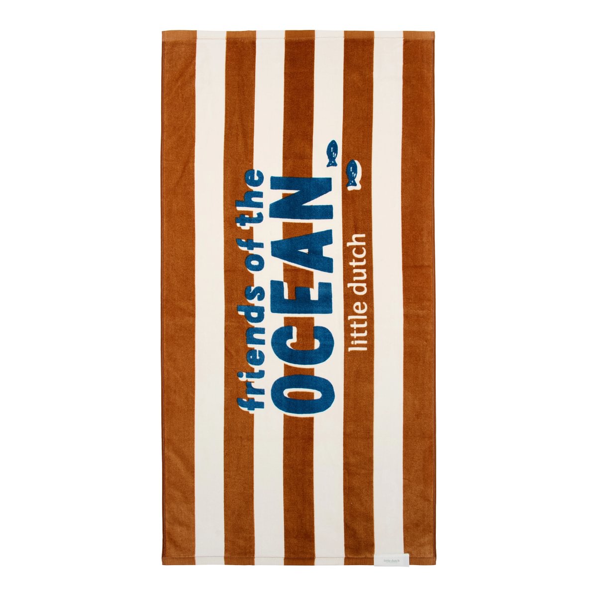 Little Dutch Strandhanddoek 60x120 | Ocean World Brown Stripe