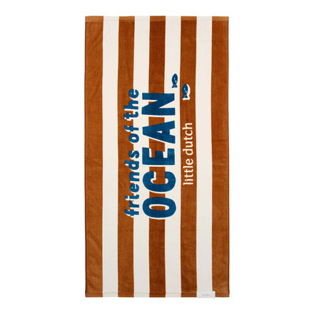 Little Dutch Strandhanddoek 60x120 | Ocean World Brown Stripe
