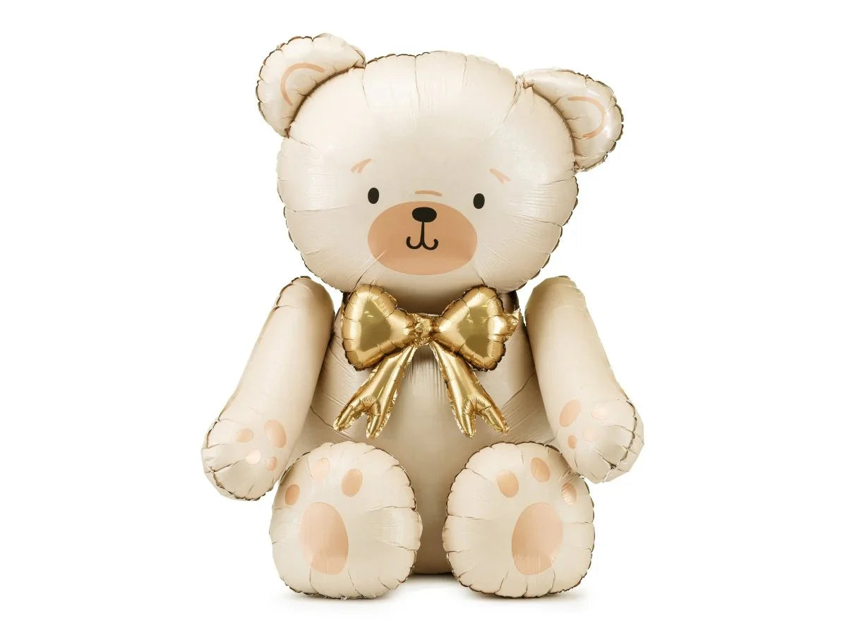 Party Deco Folie Ballon | Teddybeer Zittend Crème