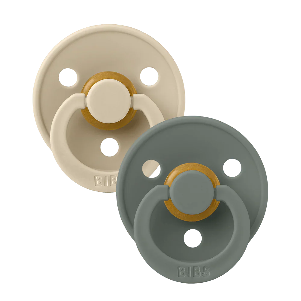 Bibs Fopspeen Size 1 Latex Symmetrisch 2 Pack | Vanilla / Pine