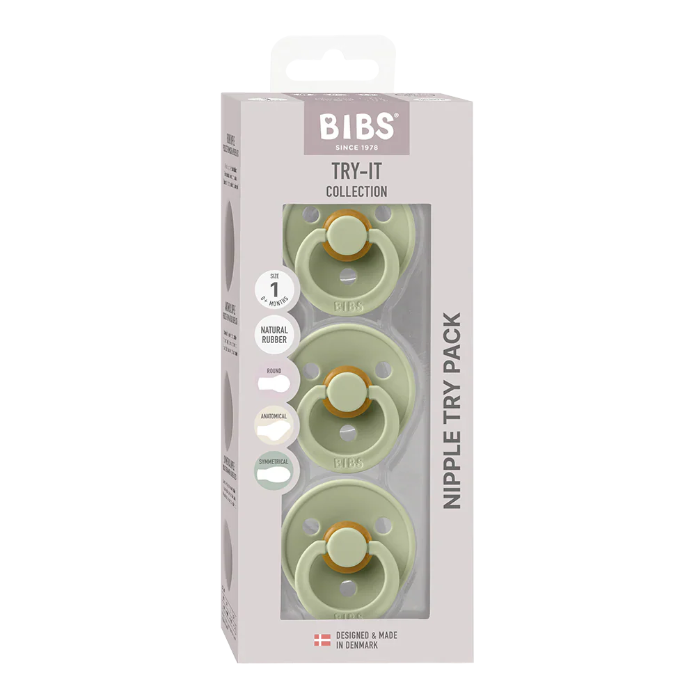 Bibs Fopspeen Try-It Collectie 3 pack | Sage