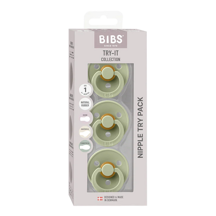 Bibs Fopspeen Try-It Collectie 3 pack | Sage