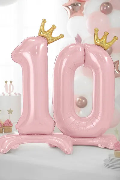 Party Deco Folie Ballon | Nummer 1 Light Pink