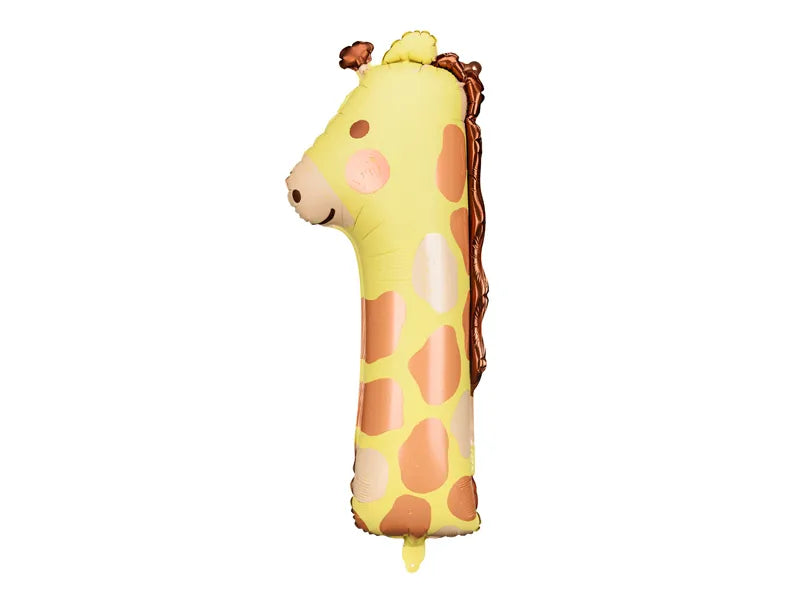 Party Deco Folie Ballon | Nummer 1 Giraffe