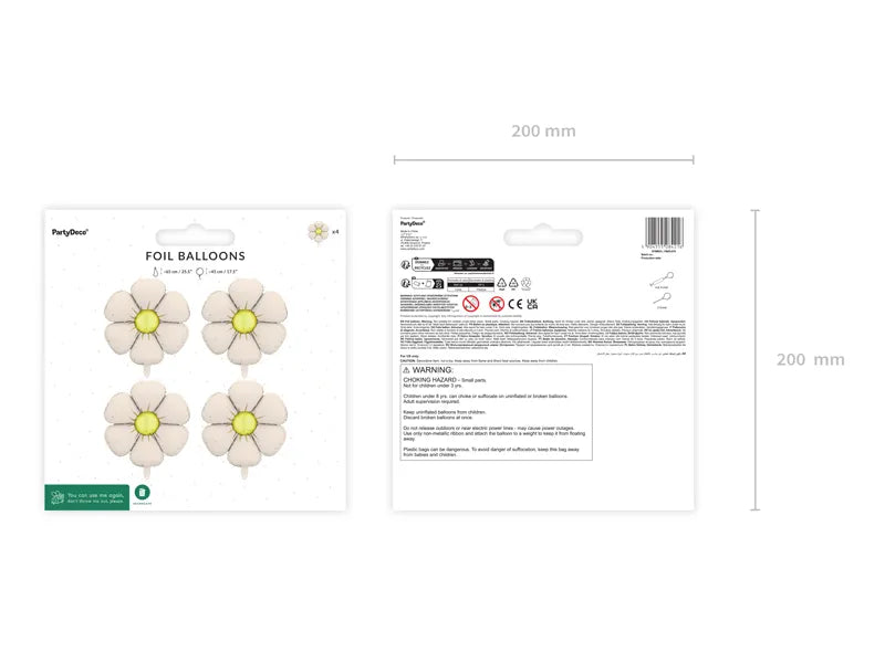 Party Deco Folie Ballonnen 4st | Madeliefje 65cm