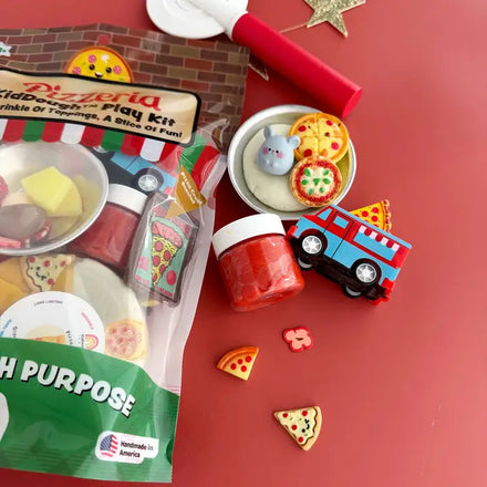 Taste-safe klei speelset Pizzeria van Earth Grown KidDoughs, handgemaakt vanaf 3 jaar