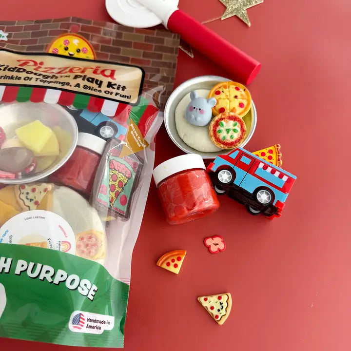 Taste-safe klei speelset Pizzeria van Earth Grown KidDoughs, handgemaakt vanaf 3 jaar
