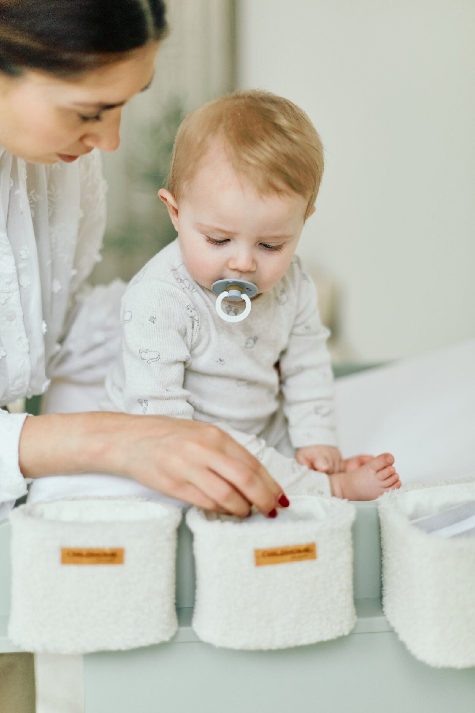 Childhome Set Van 3 Hangmandjes | Teddy Ecru