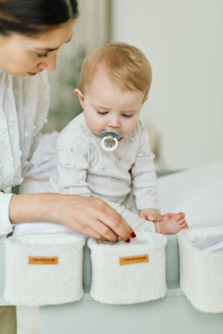 Childhome Set Van 3 Hangmandjes | Teddy Ecru