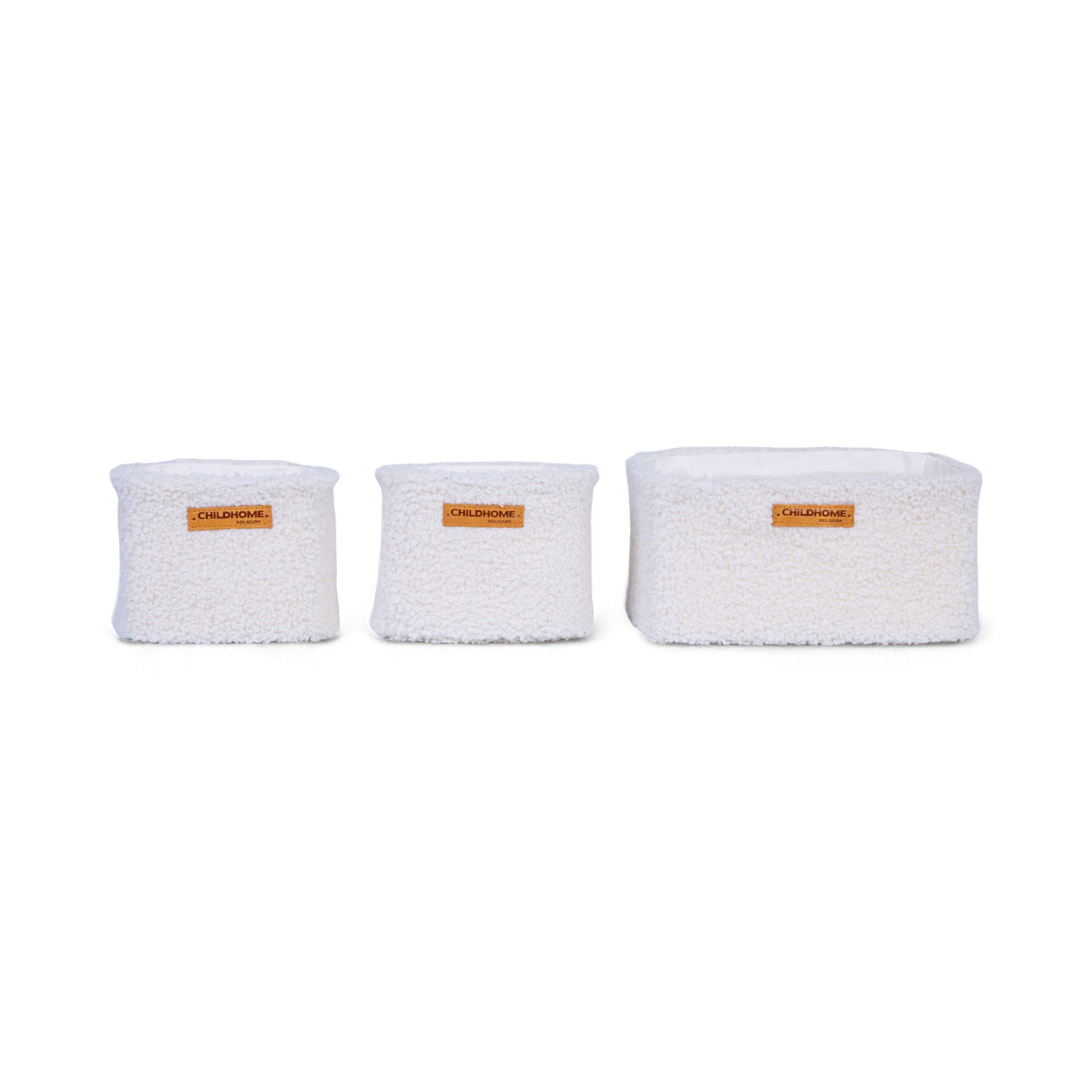 Childhome Set Van 3 Hangmandjes | Teddy Ecru